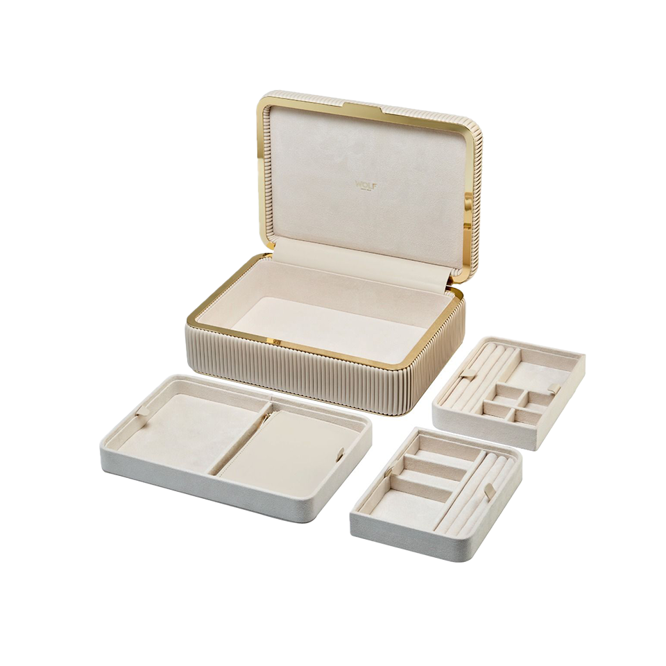WOLF Bella Medium Jewellery Box Bone