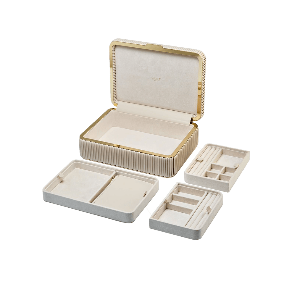 WOLF Bella Medium Jewellery Box Bone