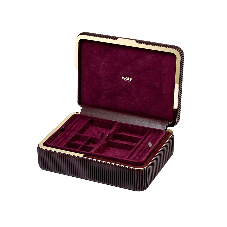 WOLF Bella Medium Jewellery Box Bordeaux