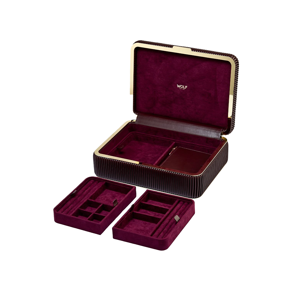 WOLF Bella Medium Jewellery Box Bordeaux