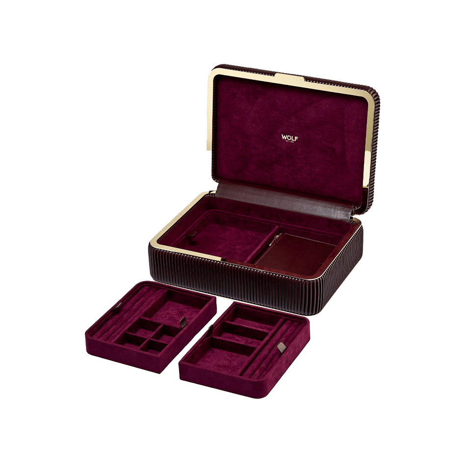WOLF Bella Medium Jewellery Box Bordeaux