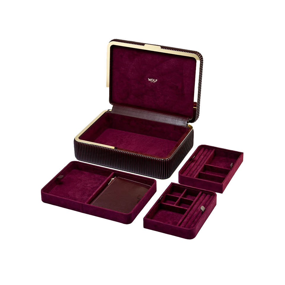 WOLF Bella Medium Jewellery Box Bordeaux