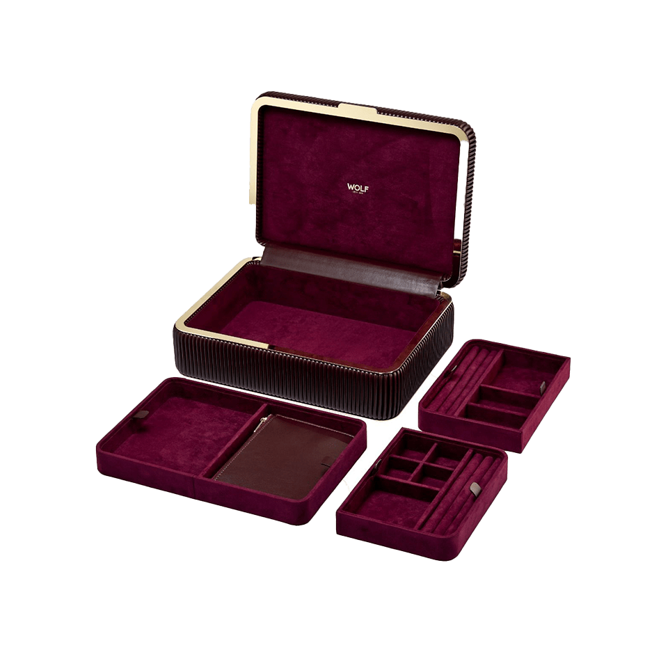 WOLF Bella Medium Jewellery Box Bordeaux