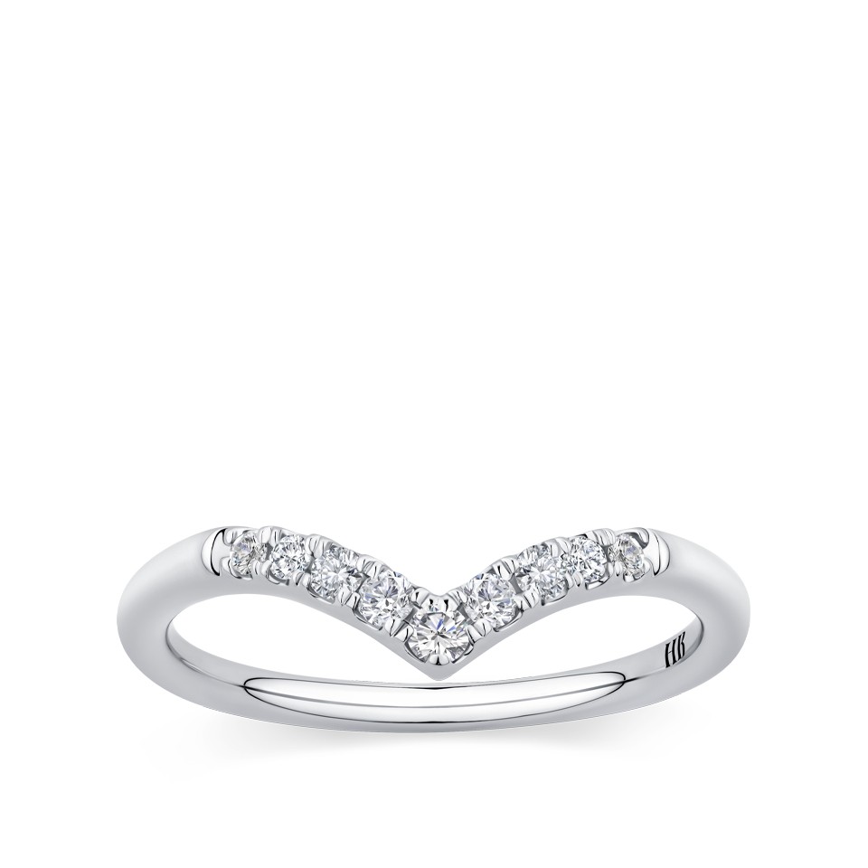0.16 Carat Diamond Chevron Ring in 18ct White Gold Hardy Brothers Jewellers