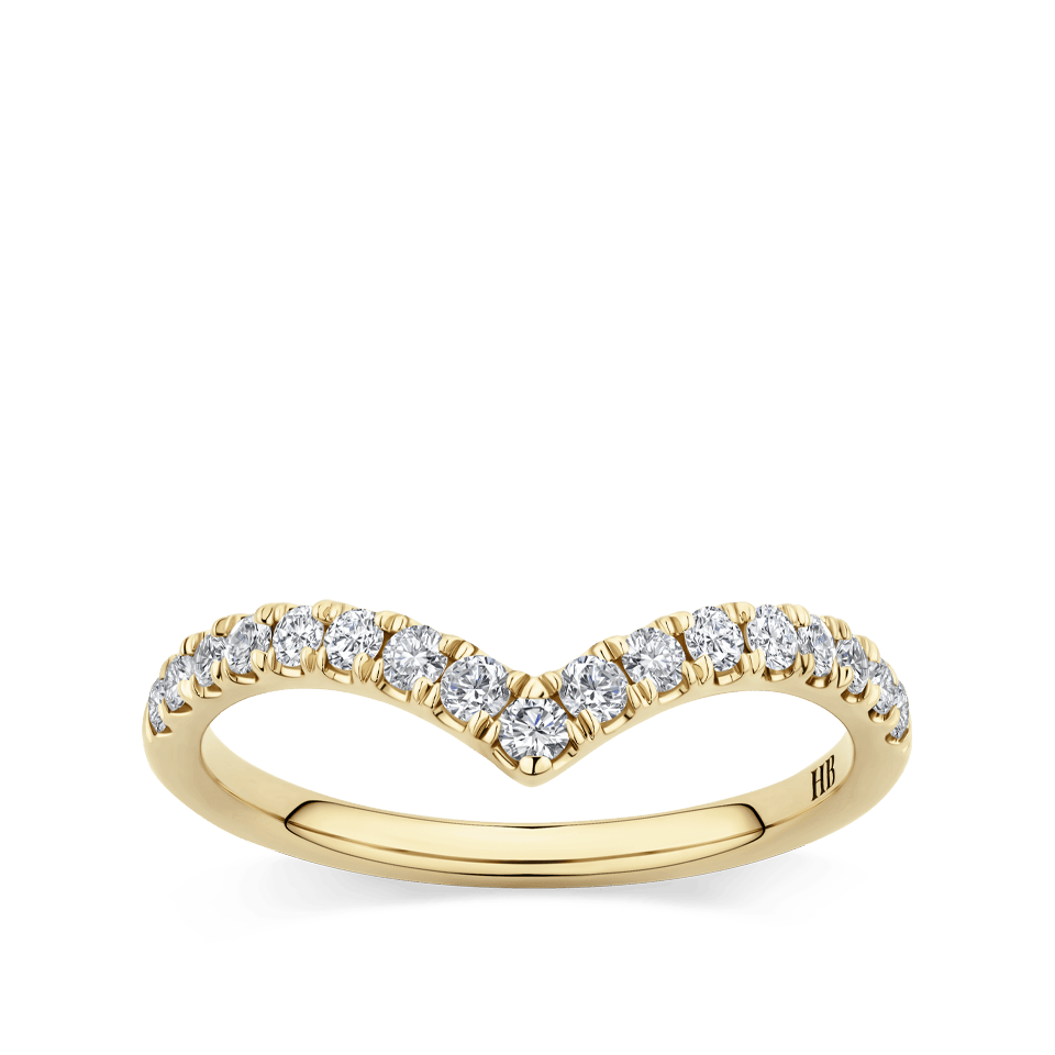 0.34 Carat Diamond Chevron Ring in 18ct Yellow Gold