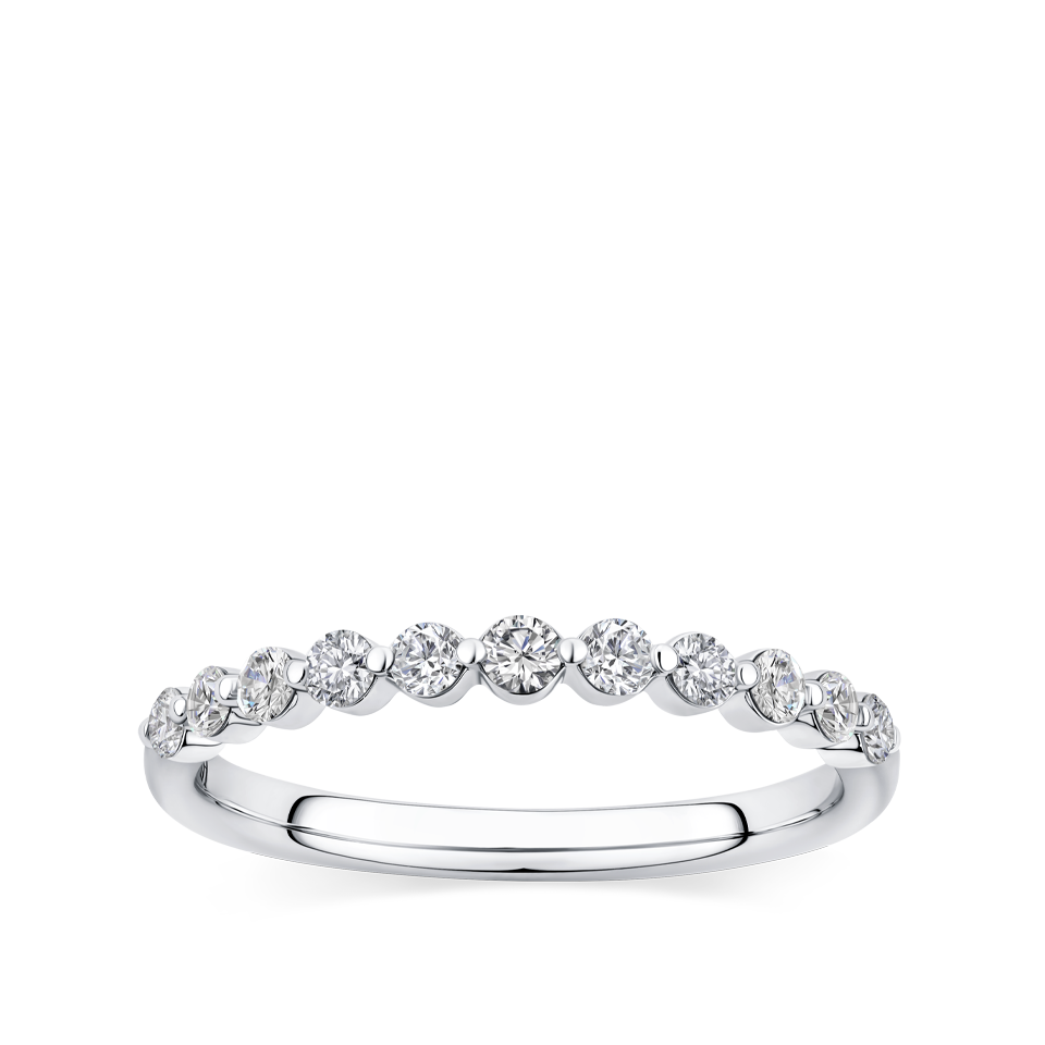 Floating diamond eternity sales ring yellow gold