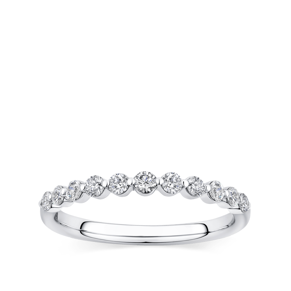 0.34 Carat Floating Diamond Wedding Ring in 18ct White Gold - Hardy Brothers Jewellers