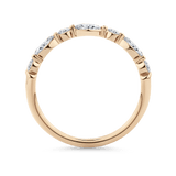 0.42 Carat Marquise and Round Brilliant Cut Diamond Wedding Ring in 18ct Rose Gold - Hardy Brothers Jewellers