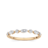 0.42 Carat Marquise and Round Brilliant Cut Diamond Wedding Ring in 18ct Rose Gold - Hardy Brothers Jewellers