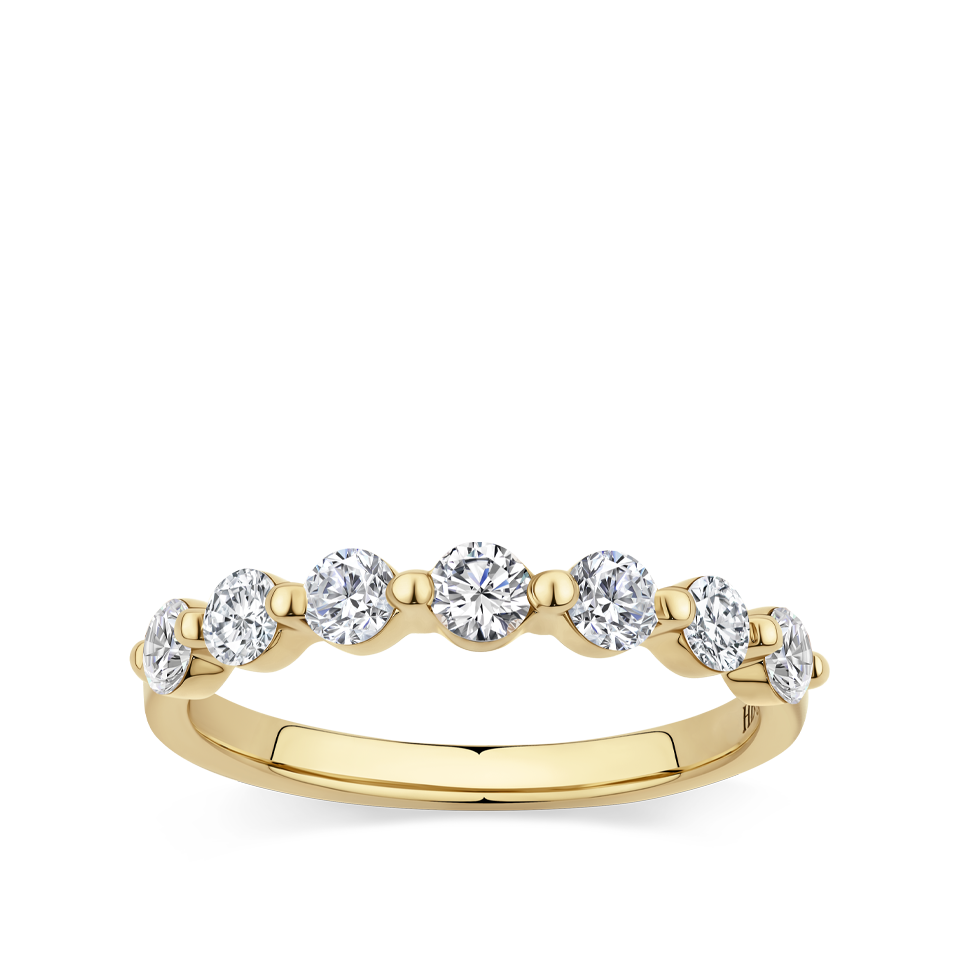 Floating diamond wedding band yellow gold store