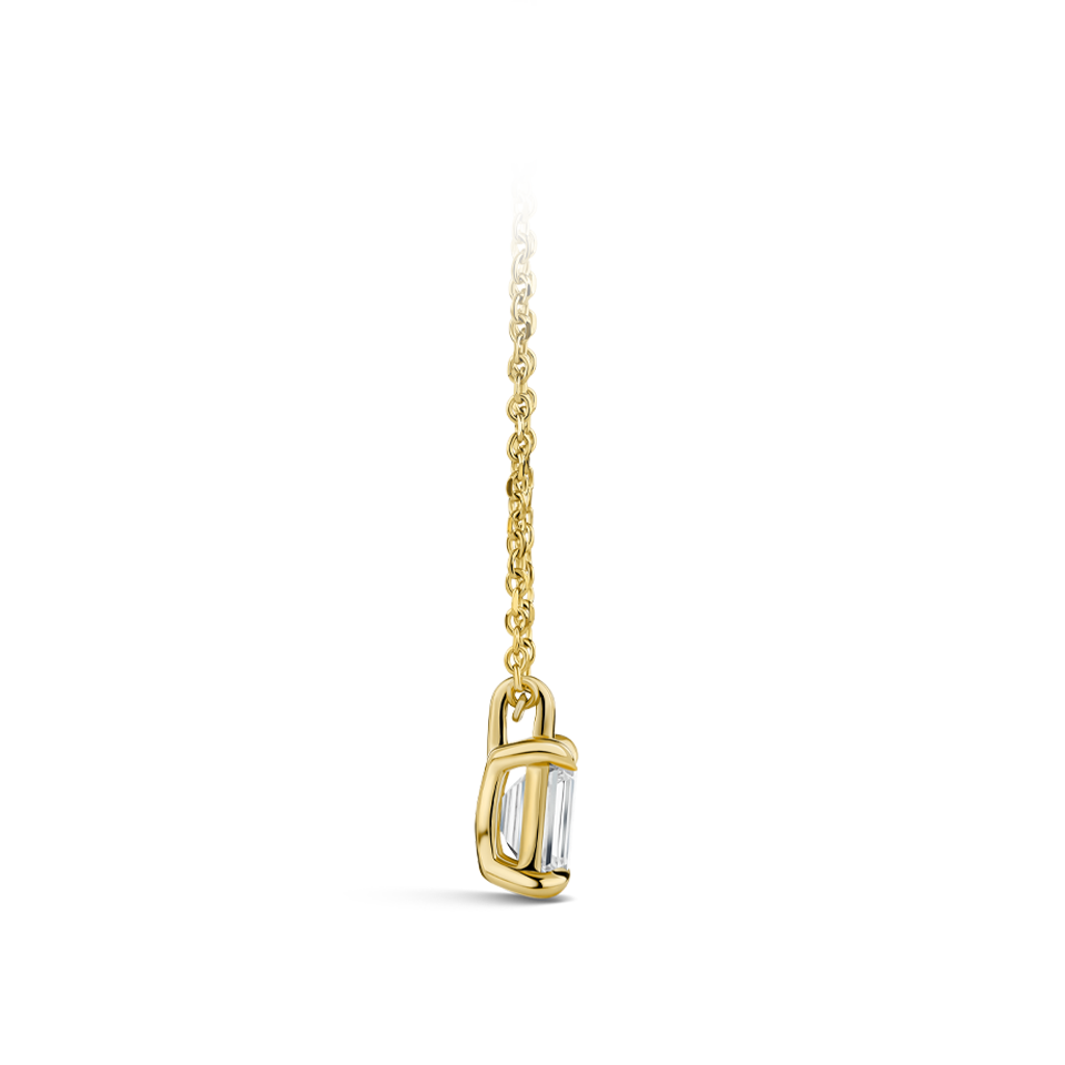 0.25 Carat Emerald Cut Diamond Pendant in 18ct Yellow Gold Hardy Brothers Jewellers