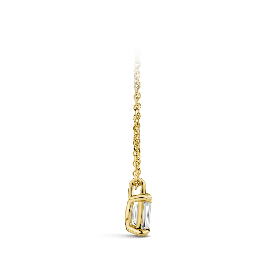0.23 Carat Emerald Cut Diamond Pendant in 18ct Yellow Gold