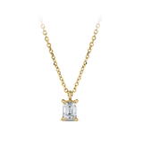 0.23 Carat Emerald Cut Diamond Pendant in 18ct Yellow Gold