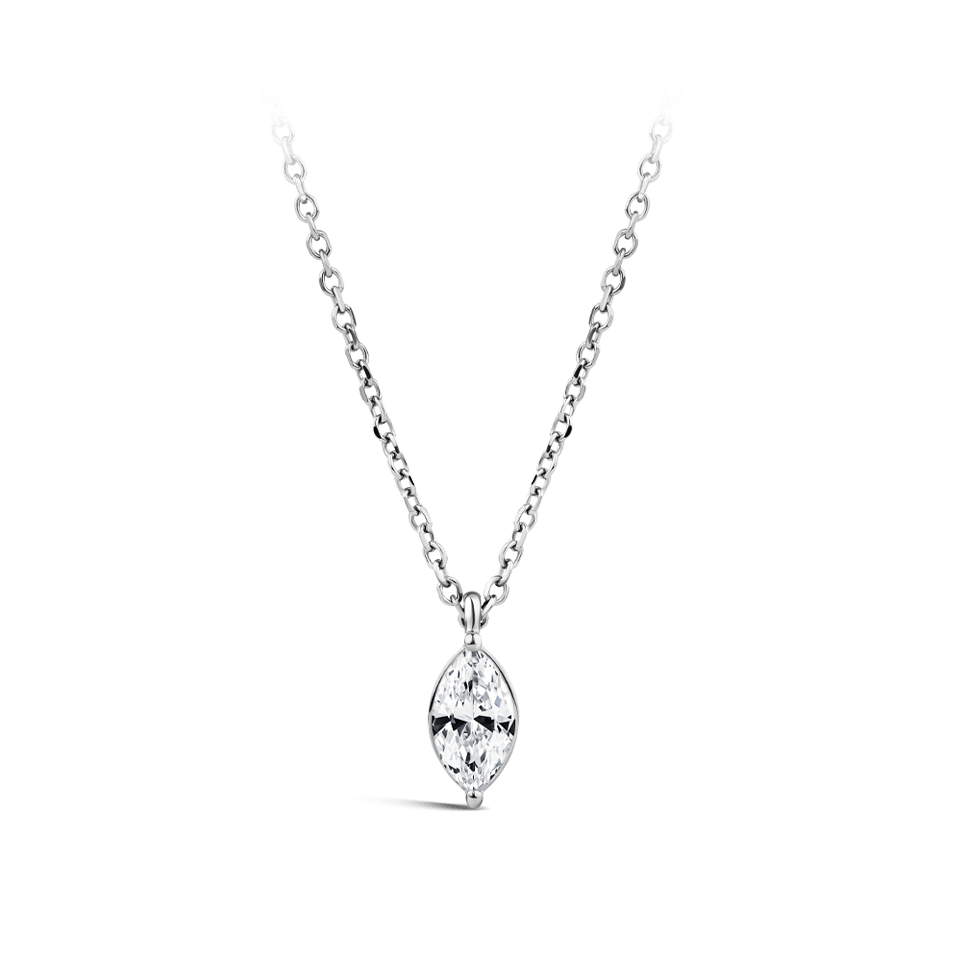 0.25 Carat Marquise Cut Diamond Pendant in 18ct White Gold