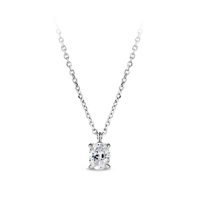 0.25 Carat Oval Cut Diamond Pendant in 18ct White Gold Hardy Brothers Jewellers