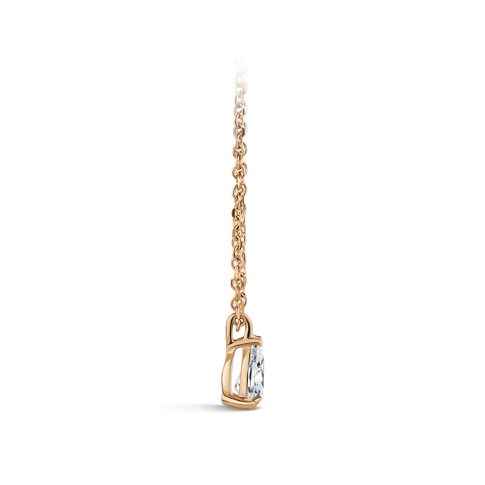 0.25 Carat Pear Cut Diamond Pendant in 18ct Rose Gold
