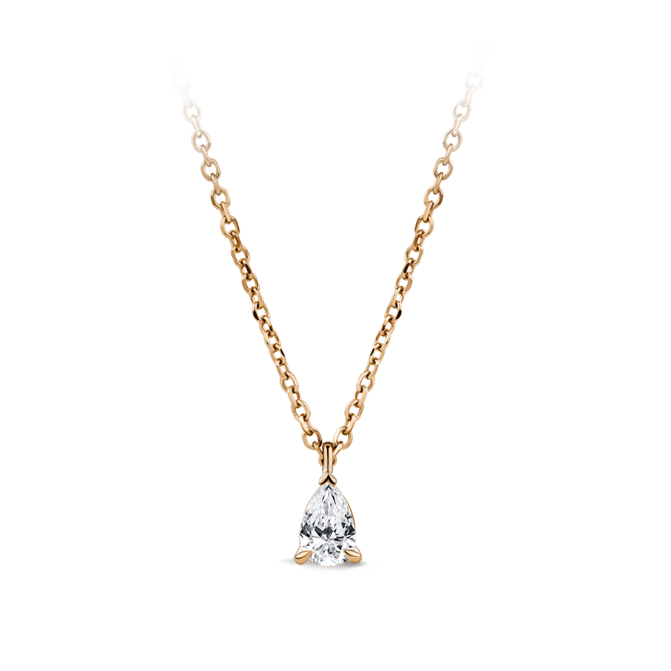 0.25 Carat Pear Cut Diamond Pendant in 18ct Rose Gold