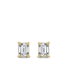 0.50 Carat Emerald Cut Diamond Stud Earrings in 18ct Yellow Gold