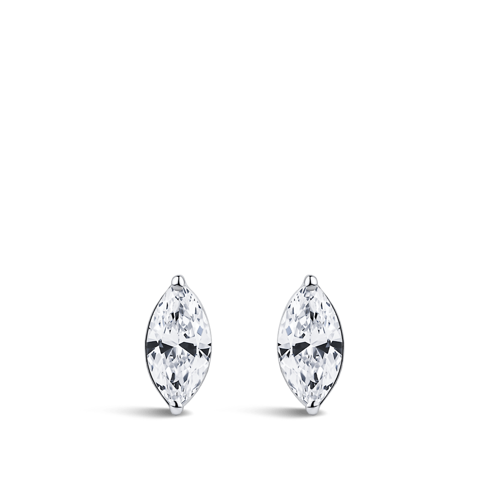 0.50 Carat Marquise Cut Diamond Stud Earrings in 18ct White Gold