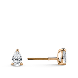 0.50 Carat Pear Cut Diamond Stud Earrings in 18ct Rose Gold