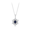 Hardy Brothers Jewellers | Sapphire and Diamond Halo Pendant in 18ct White Gold