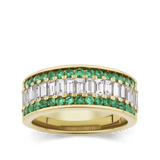 Hardy Brothers Jewellers | Baguette Statement Emerald and Diamond Ring in 18ct Yellow Gold