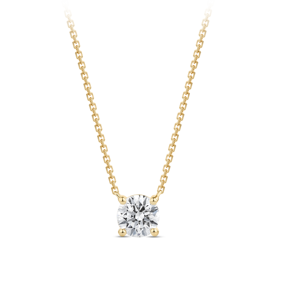 1.00 Carat Solitaire Diamond Necklace in 18ct Yellow Gold