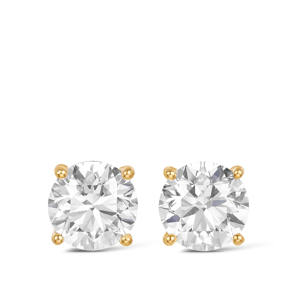 2.00 Carat Round Brilliant Cut Diamond Stud Earrings in 18ct