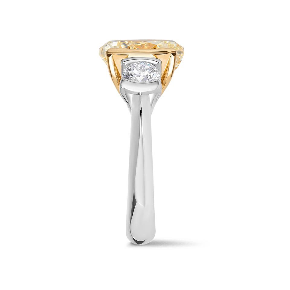 Vault® 5.02 Carat Yellow Diamond and 1.00 Carat White Diamond Ring in 18ct Yellow Gold and Platinum