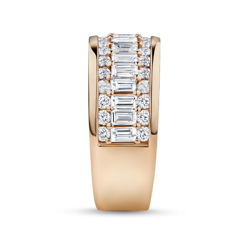 Baguette Statement Diamond Ring in 18ct Rose Gold Hardy Brothers Jewellers