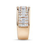 1.70 Carat Baguette Statement Diamond Ring in 18ct Rose Gold