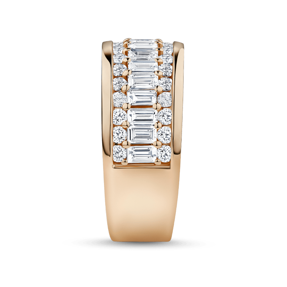 1.70 Carat Baguette Statement Diamond Ring in 18ct Rose Gold