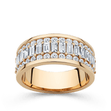 1.70 Carat Baguette Statement Diamond Ring in 18ct Rose Gold