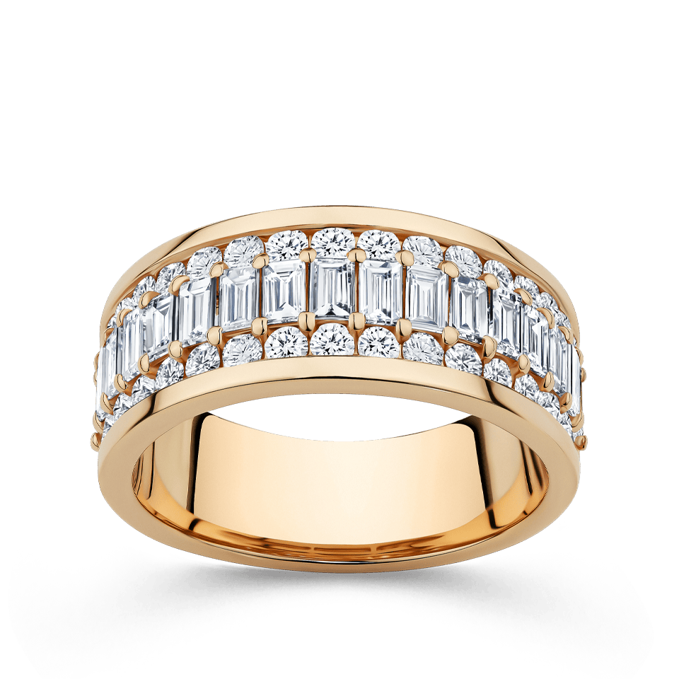 1.70 Carat Baguette Statement Diamond Ring in 18ct Rose Gold