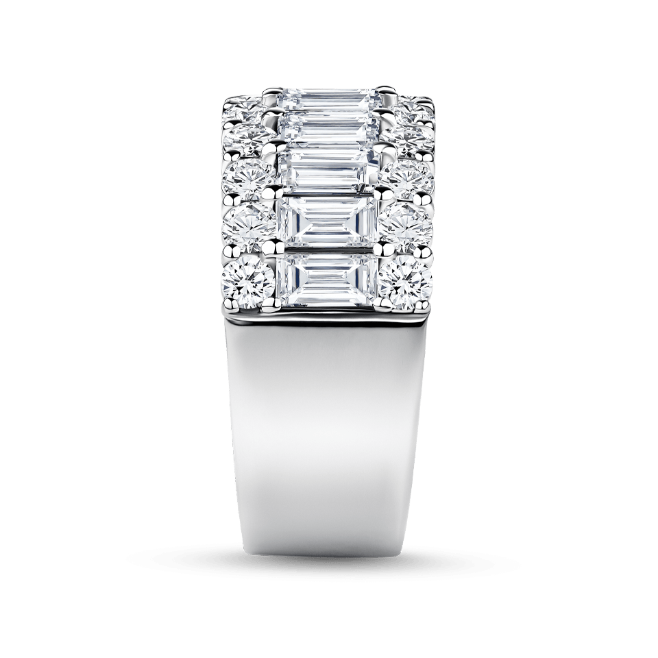 Baguette Cut Statement Diamond Ring in 18ct White Gold