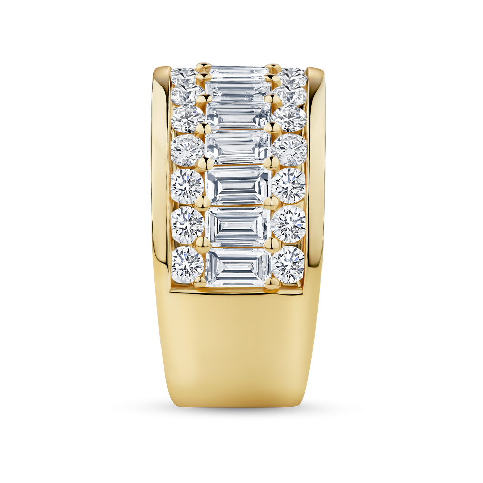 Baguette Statement Diamond Ring in 18ct Yellow Gold Hardy Brothers Jewellers