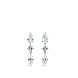 Fancy Cut Diamond Drop Earrings in 18ct White Gold