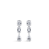 Fancy Cut Diamond Drop Earrings in 18ct White Gold