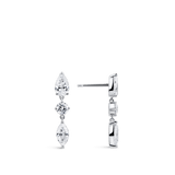 Fancy Cut Diamond Drop Earrings in 18ct White Gold