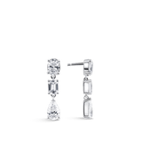 Fancy Cut Diamond Drop Earrings in 18ct White Gold