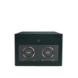 WOLF 1834 British Racing Green Double Watch Winder with Storage | Hardy Brothers Jewellers