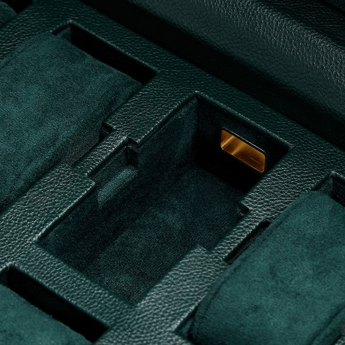 WOLF 1834 British Racing Green 8 Piece Watch Box | Hardy Brothers Jewellers