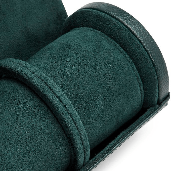 WOLF 1834 British Racing Green Triple Watch Roll | Hardy Brothers Jewellers