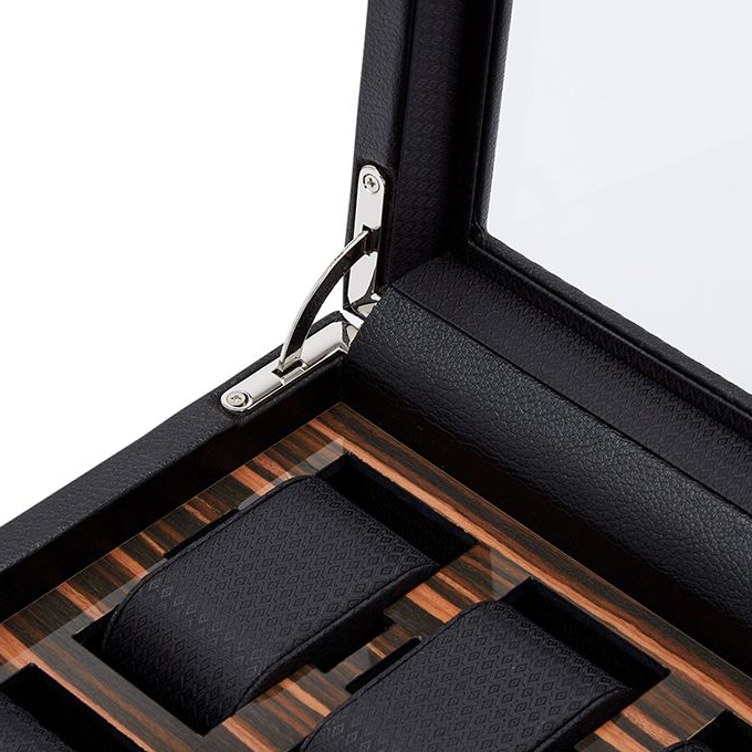 Black Leather Wolf 1834 Roadster 10 Piece Watch Box Hardy Brothers Jewellers