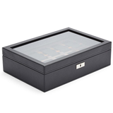 Black Leather Wolf 1834 Roadster 10 Piece Watch Box Hardy Brothers Jewellers