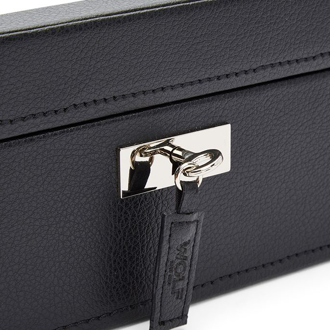 Black Leather Wolf 1834 Roadster 10 Piece Watch Box Hardy Brothers Jewellers