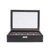 Black Leather Wolf 1834 Roadster 10 Piece Watch Box Hardy Brothers Jewellers