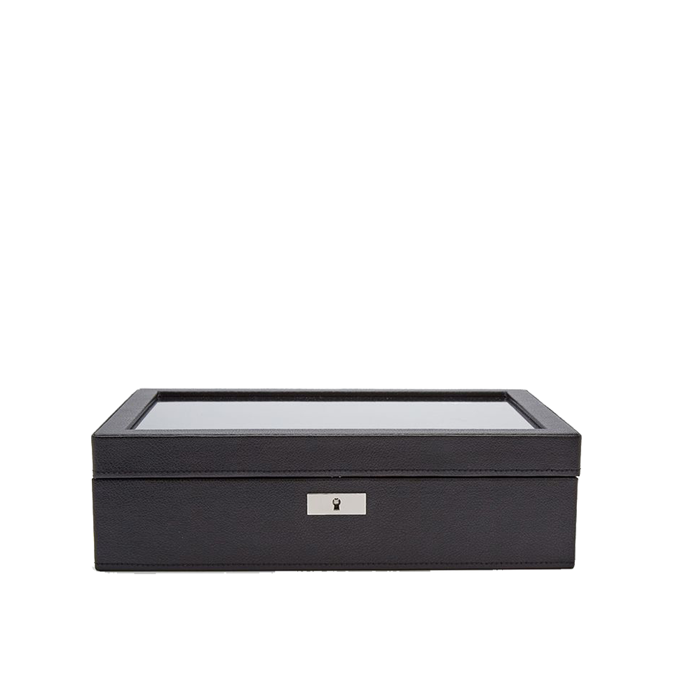 Black Leather Wolf 1834 Roadster 10 Piece Watch Box Hardy Brothers Jewellers