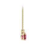 Asscher Cut Raspberry Tourmaline and Diamond Pendant in 18ct Yellow Gold Hardy Brothers Jewellers