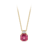5.66 Carat Raspberry Tourmaline and 0.34 Carat Diamond Pendant in 18ct Yellow Gold